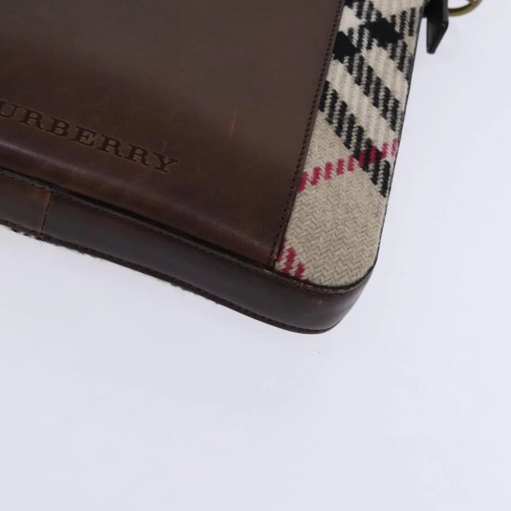 BURBERRY Nova Check Shoulder Bag Wool Beige - Picture 8 of 15